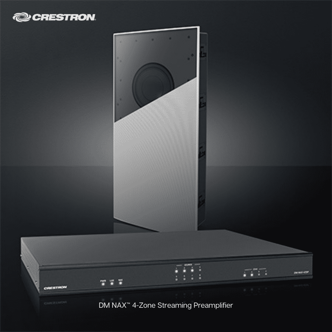 Crestron Adds New DM NAX 4Zone Streaming PreAmplifier and InWall