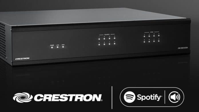 Spotify Connect Now Available with Crestron DM NAX 8-Zone Streaming Amplifier Spotify Connect Now Available with Crestron DM NAX 8-Zone Streaming Amplifier