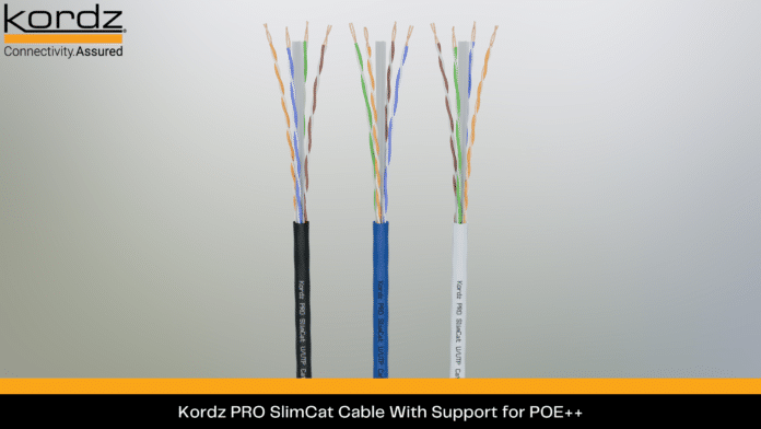 Kordz PRO SlimCat Cable With Support for POE++ Kordz PRO SlimCat Cable With Support for POE++