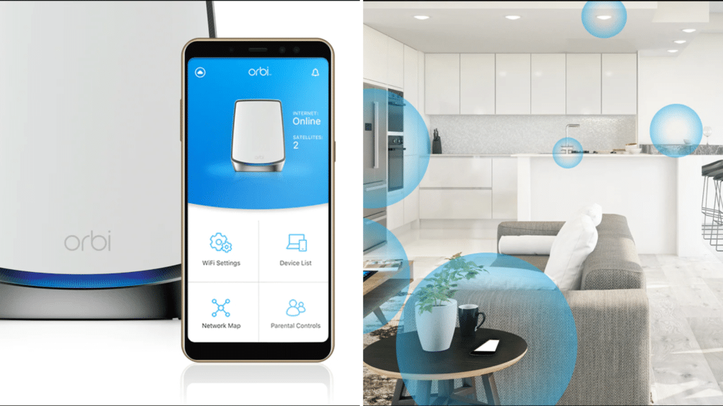 The RBK853 is a 3-part router-satellite combo that can support over 60 devices on the network at one time, from online exercise classes to online gaming, to live video meetings, to streaming of on-demand online video, allowing you to enjoy all these activities simultaneously without interruption