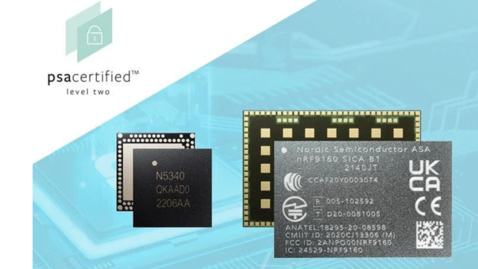 Nordic Semiconductor Achieves PSA Certified Level 2 Security for nRF9160™ and nRF5340™ IoT Solutions Nordic Semiconductor Achieves PSA Certified Level 2 Security for nRF9160™ and nRF5340™ IoT Solutions