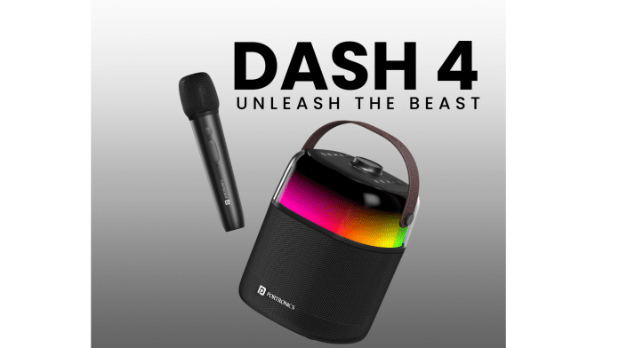 Portronics Dash 4 Feature-Rich Wireless Party Speaker with Karaoke Mic